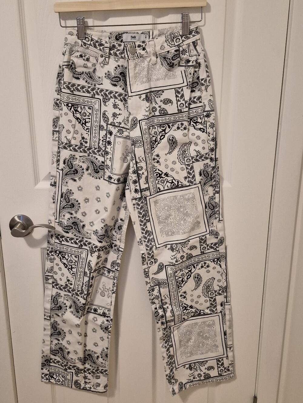 twik Black & White Bandana Print Straight Pants